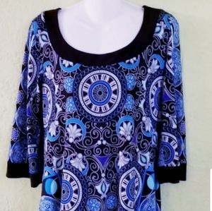 Blue Bohemian boho dress L 12 Dressbarn
